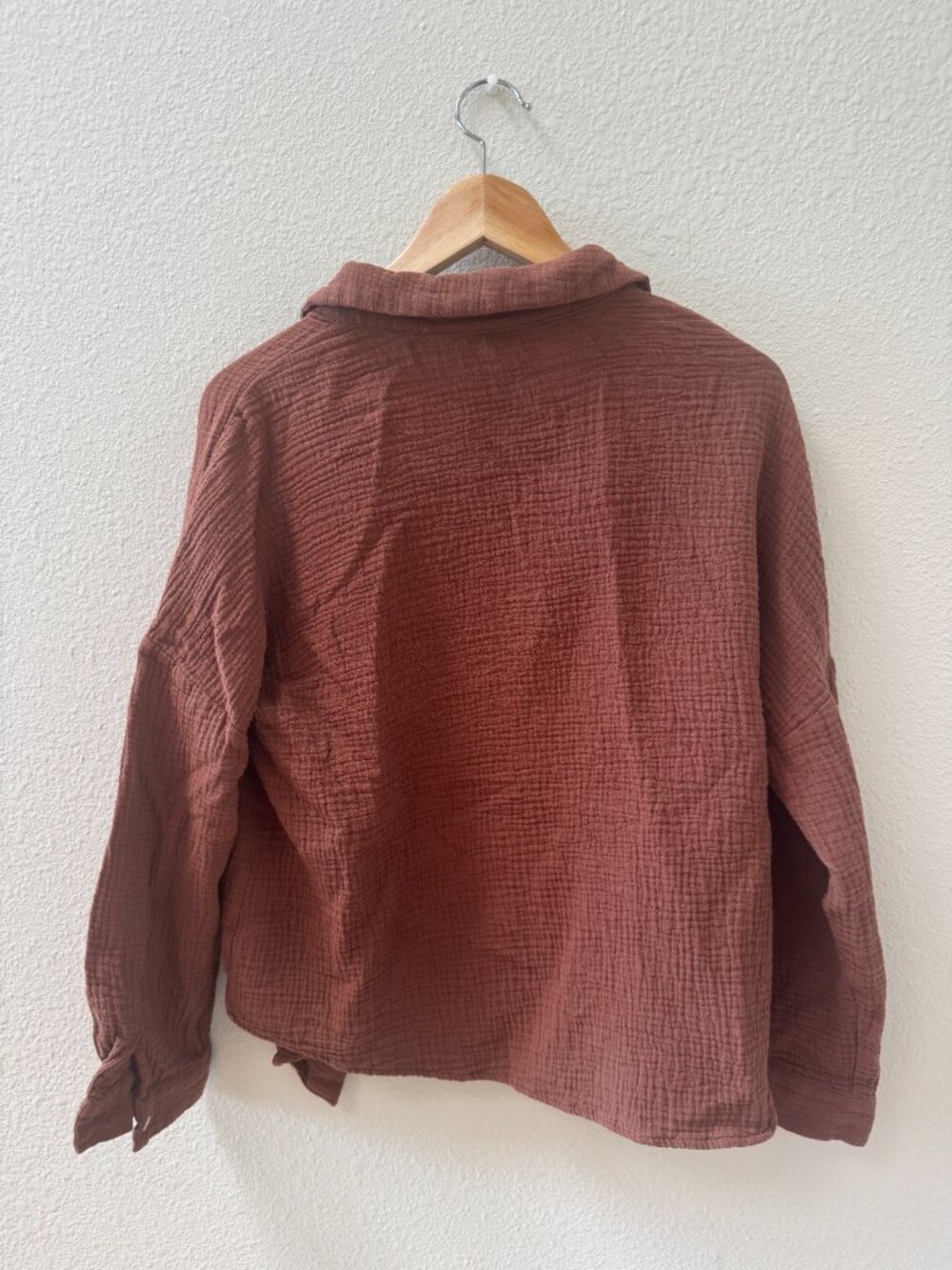 Brown Linen Button Down - Picture 2 of 3